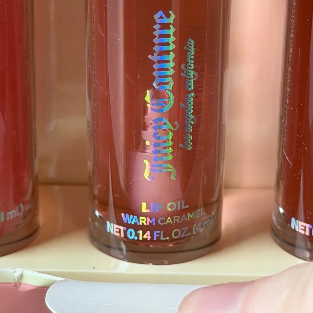 New Juicy Couture 5 Pck Lip Gloss Tinted Shimmer Oil Set Makeup Hydrating Pink